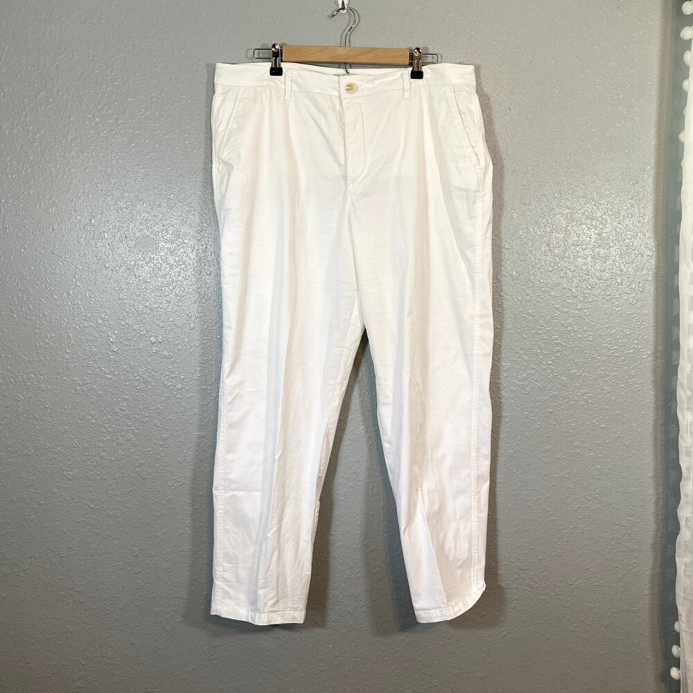 Croft & Barrow 18 Chino Pants Womens White Beach Vacation Pockets Kohls Business - Picture 11 of 11
